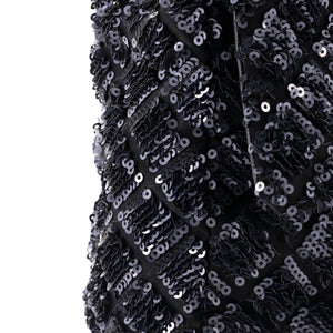 Classic Single Flap Bag Quilted Satin and Sequins Medium