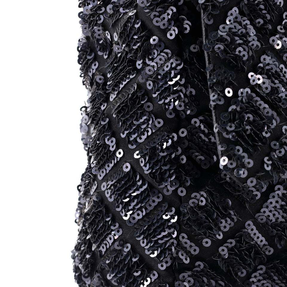 Classic Single Flap Bag Quilted Satin and Sequins Medium