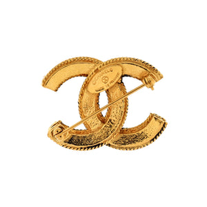 Vintage CC Brooch Textured Metal