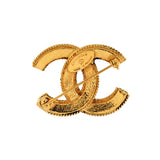 Vintage CC Brooch Textured Metal