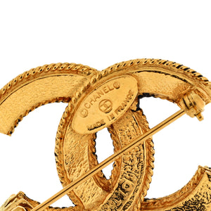 Vintage CC Brooch Textured Metal