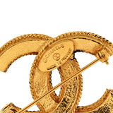 Vintage CC Brooch Textured Metal