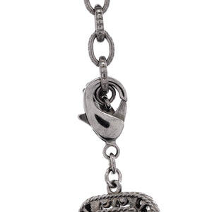 CC Multistrand Loop Chain Necklace Metal and Enamel with Crystals