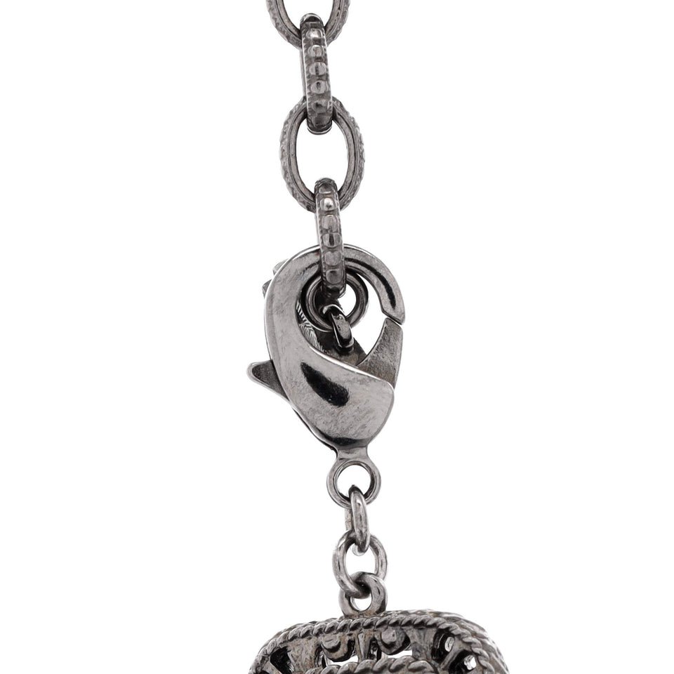 CC Multistrand Loop Chain Necklace Metal and Enamel with Crystals