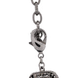 CC Multistrand Loop Chain Necklace Metal and Enamel with Crystals