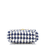 19 Flap Bag Quilted Houndstooth Tweed and Ribbon Medium
