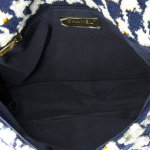 19 Flap Bag Quilted Houndstooth Tweed and Ribbon Medium