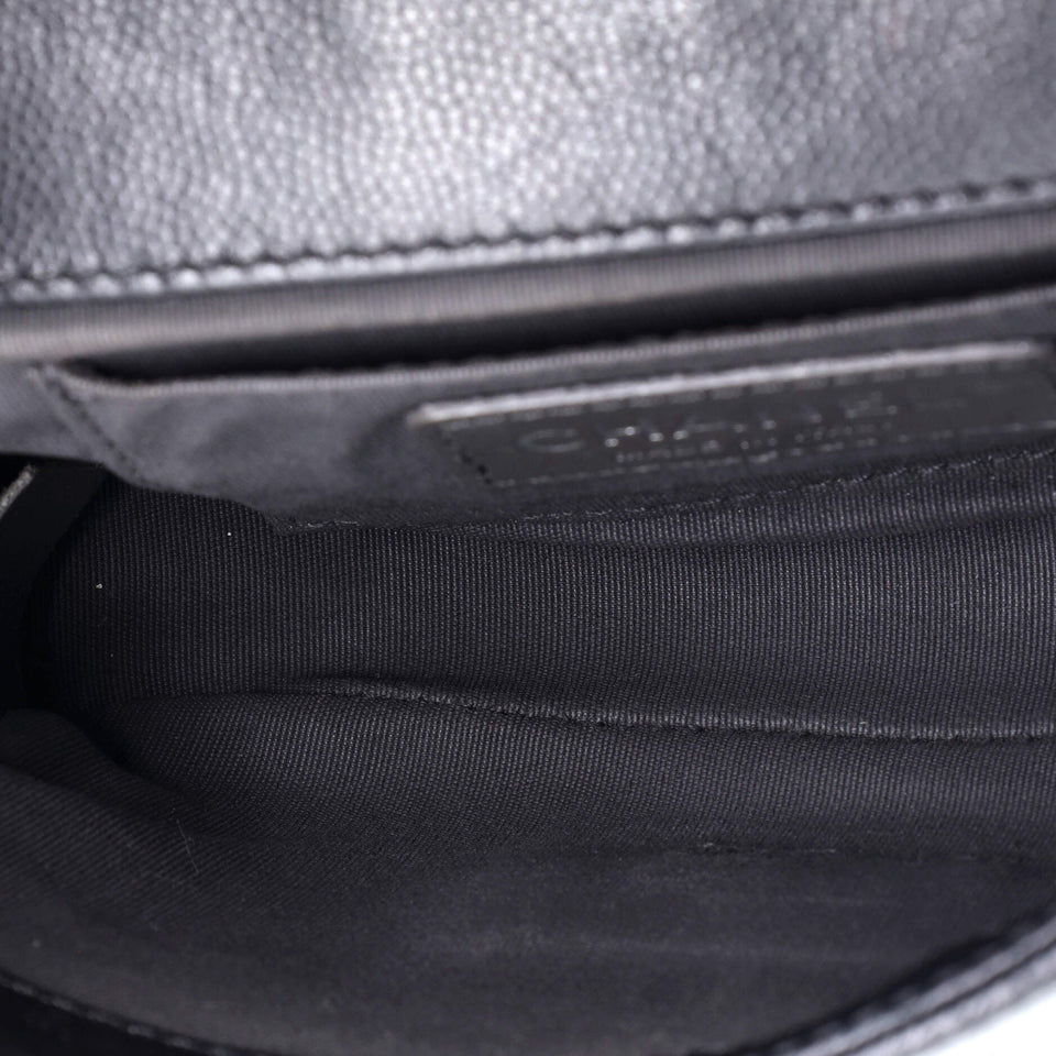 Macro Flap Bag Chevron Caviar Small