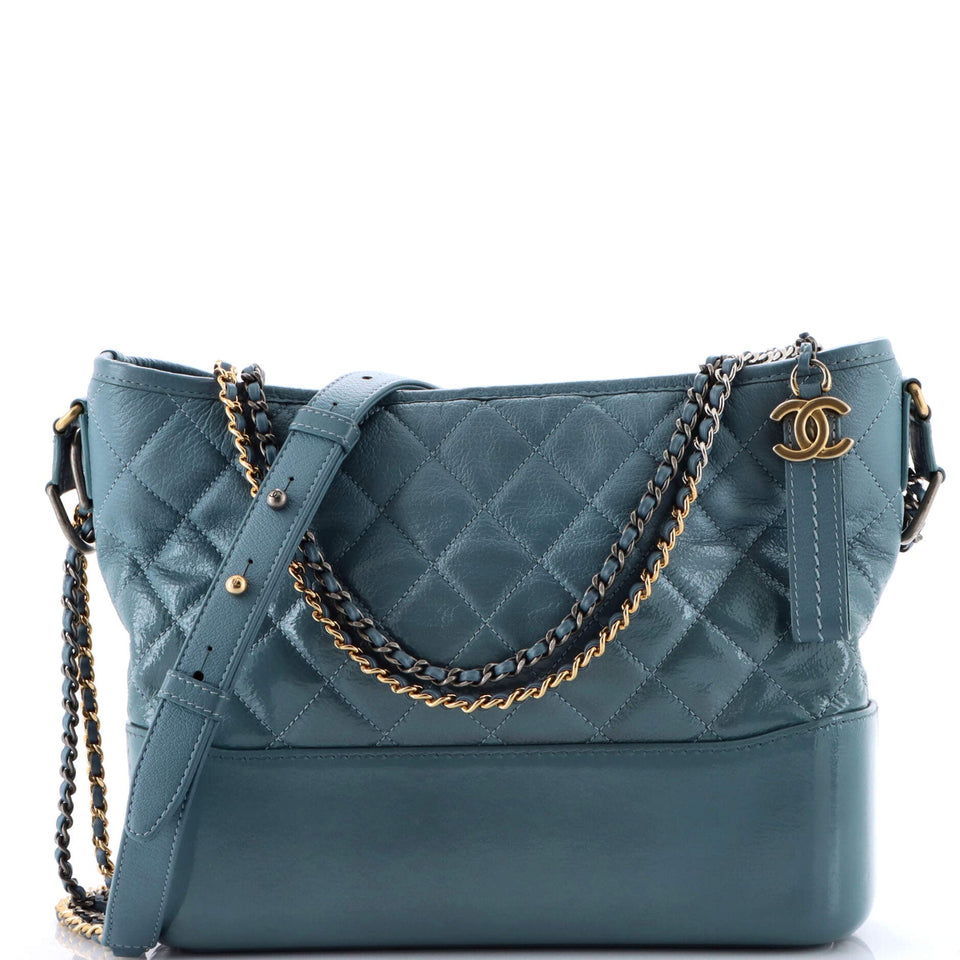 Gabrielle Hobo Quilted Goatskin and Patent Medium