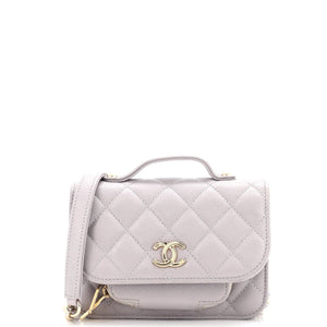 Business Affinity Flap Clutch with Chain Quilted Caviar