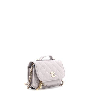 Business Affinity Flap Clutch with Chain Quilted Caviar