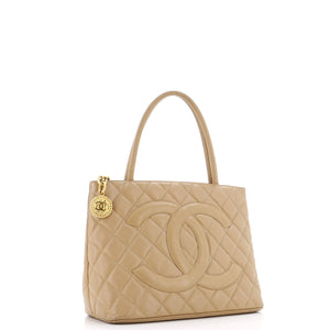 Medallion Tote Quilted Caviar