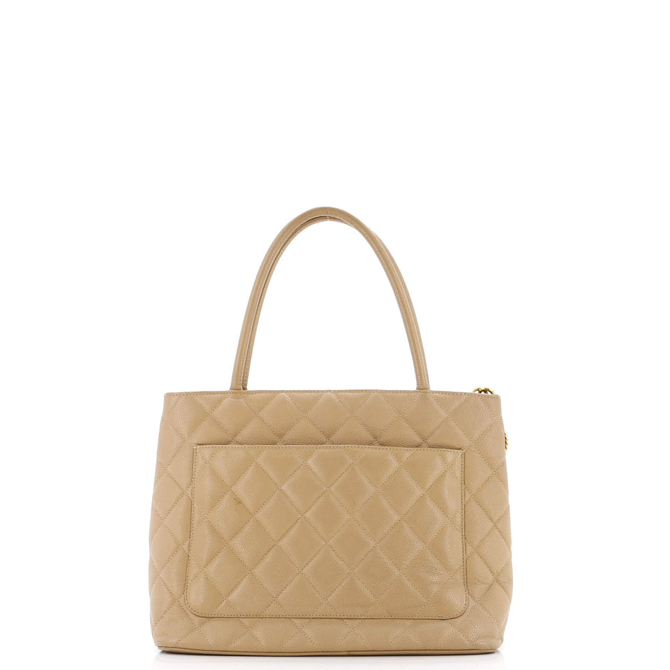 Medallion Tote Quilted Caviar