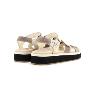 Women's Two Strap Velcro Dad Sandals Suede