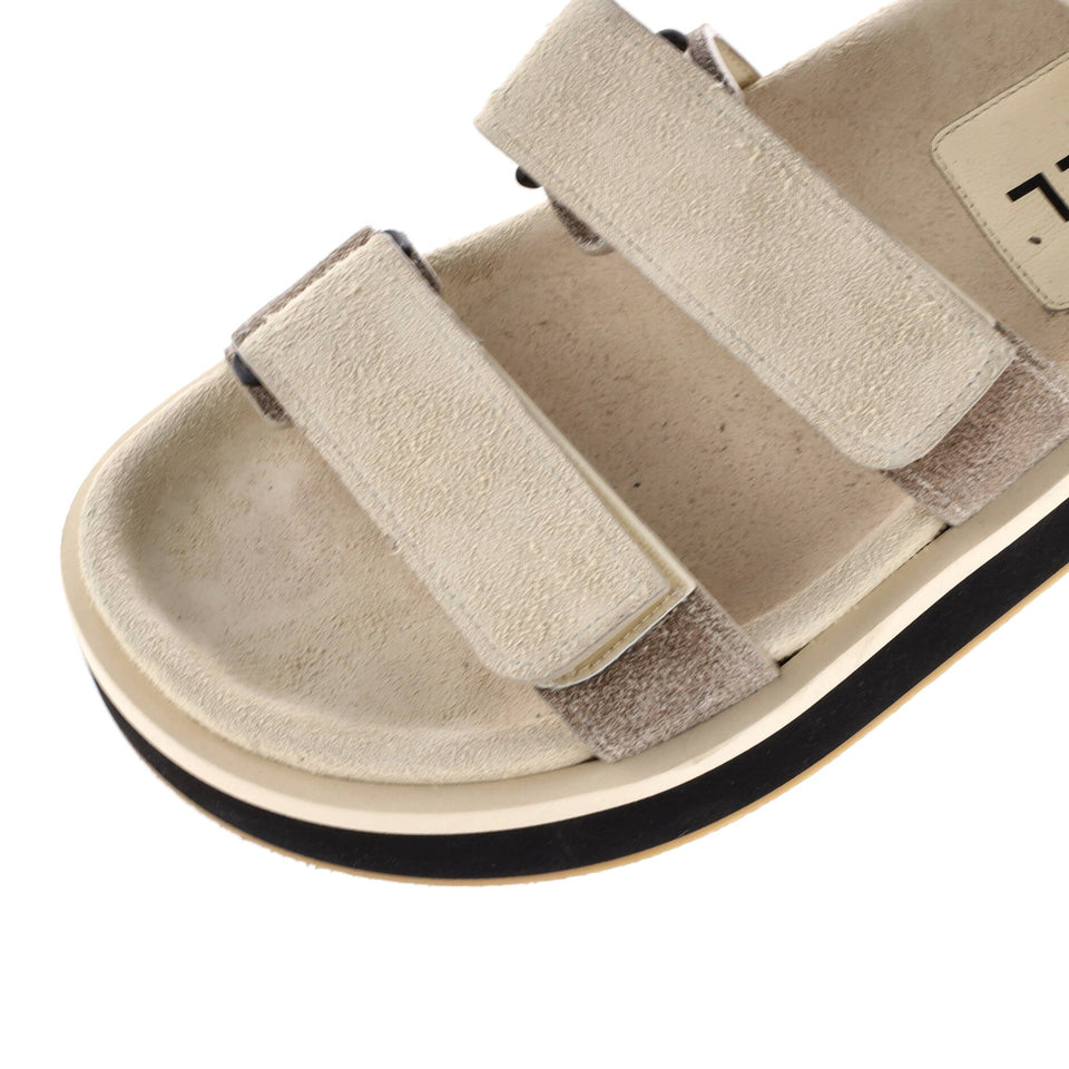 Women's Two Strap Velcro Dad Sandals Suede
