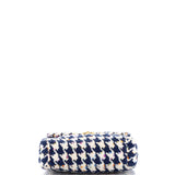 19 Flap Bag Quilted Houndstooth Tweed and Ribbon Medium