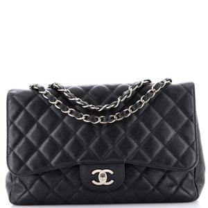 Classic Single Flap Bag Quilted Caviar Jumbo