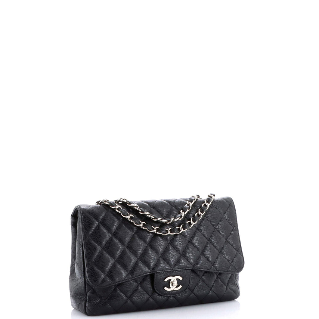 Classic Single Flap Bag Quilted Caviar Jumbo