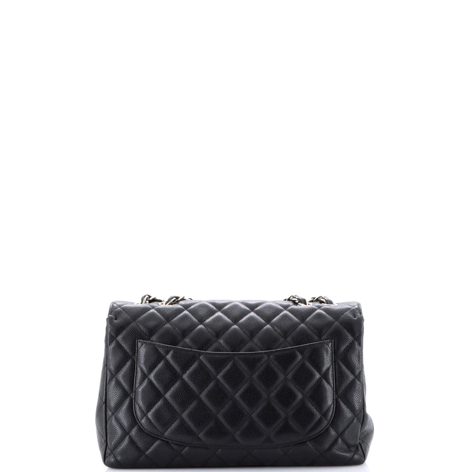 Classic Single Flap Bag Quilted Caviar Jumbo
