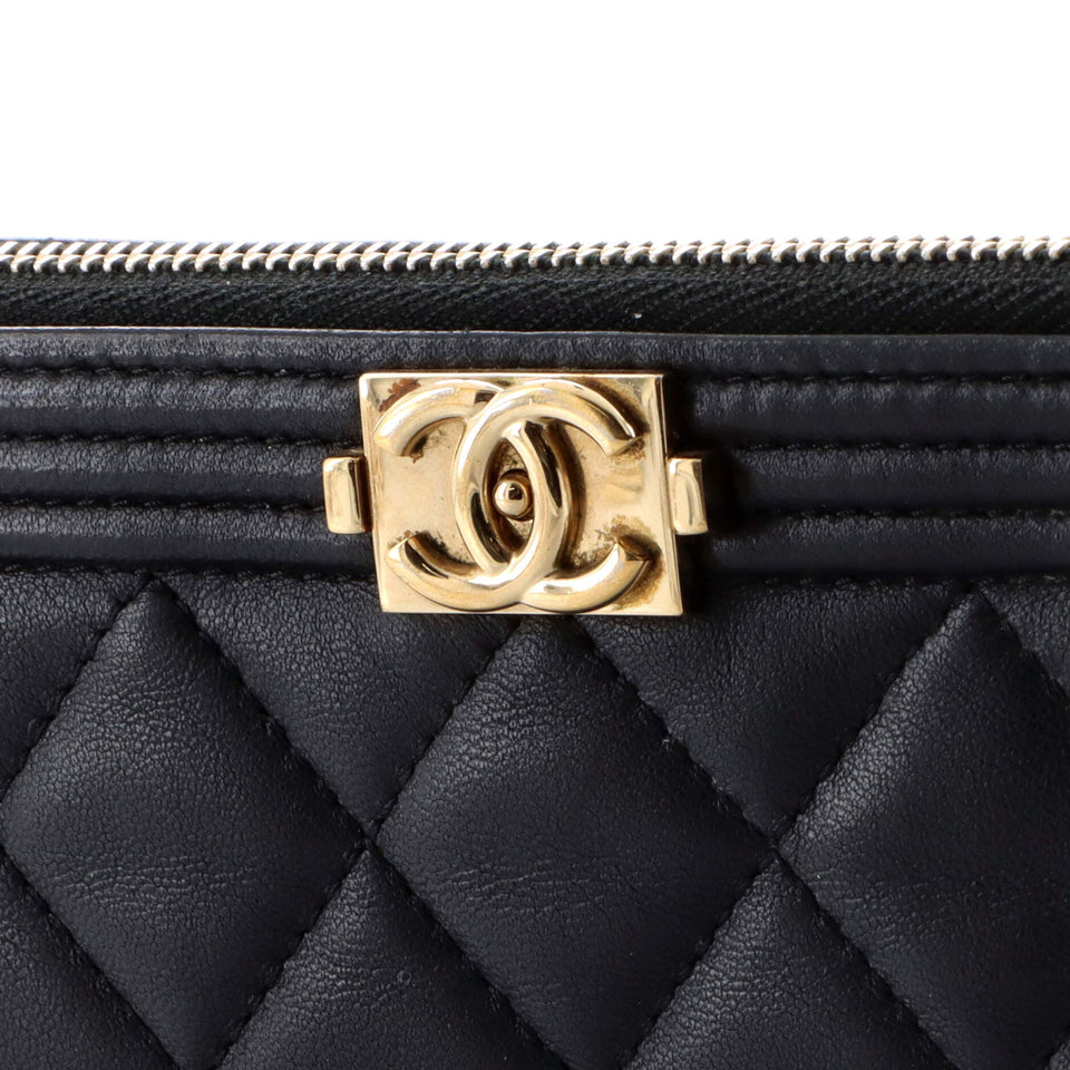 Boy O Case Clutch Quilted Lambskin Large