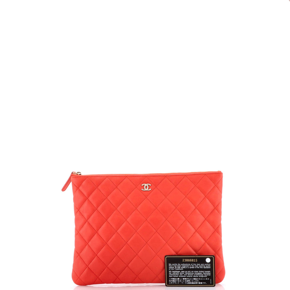 O Case Clutch Quilted Lambskin Medium