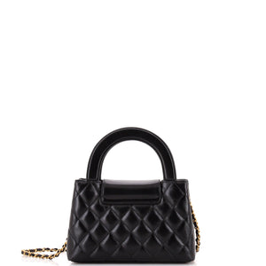 Kelly Top Handle Shopping Bag Quilted Shiny Aged Calfskin Mini