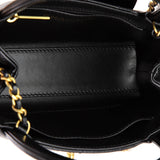 Kelly Top Handle Shopping Bag Quilted Shiny Aged Calfskin Mini