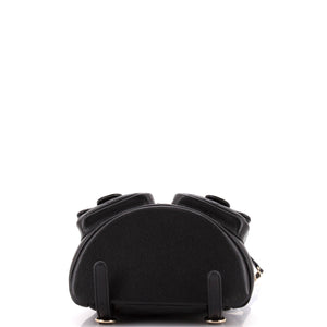Duma Pockets Drawstring Backpack Quilted Caviar Small