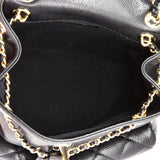 Duma Pockets Drawstring Backpack Quilted Caviar Small