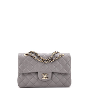 Classic Double Flap Bag Quilted Caviar Small