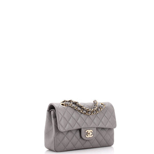 Classic Double Flap Bag Quilted Caviar Small