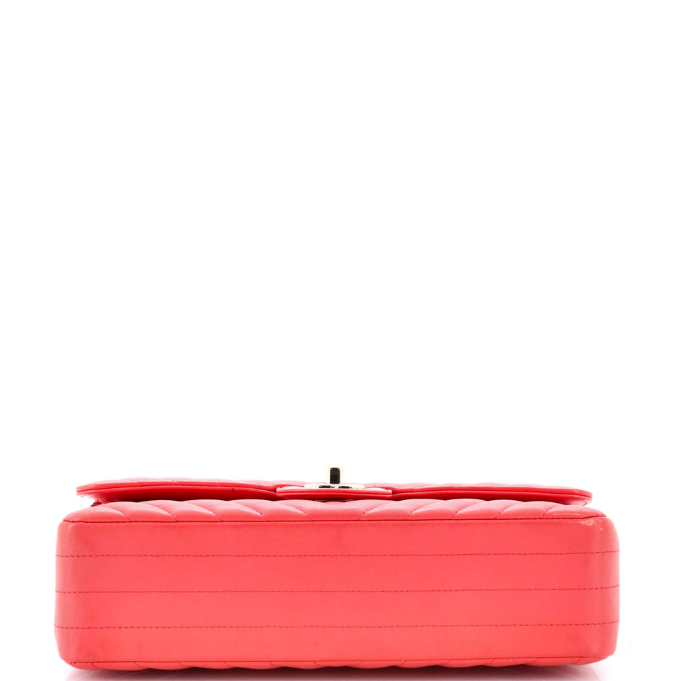 Classic Double Flap Bag Chevron Calfskin Medium