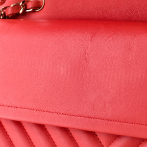 Classic Double Flap Bag Chevron Calfskin Medium