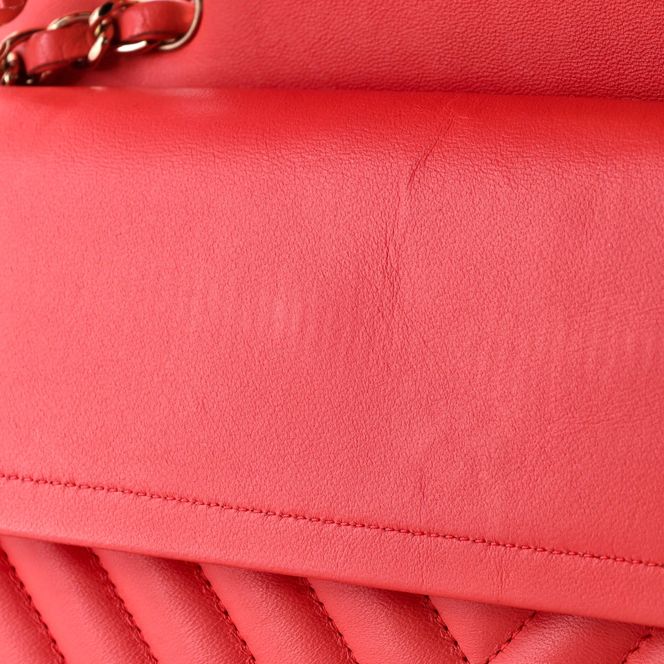 Classic Double Flap Bag Chevron Calfskin Medium