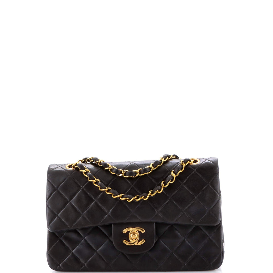 Vintage Classic Double Flap Bag Quilted Lambskin Small