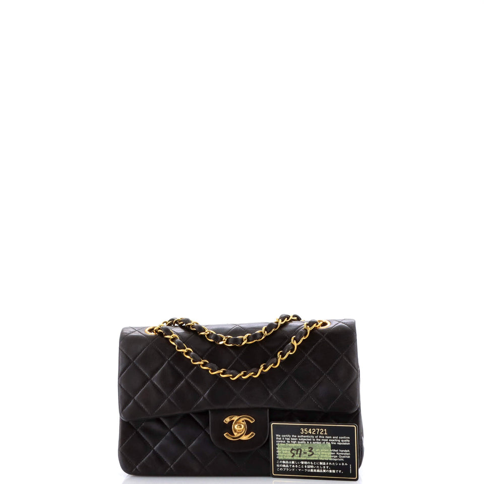 Vintage Classic Double Flap Bag Quilted Lambskin Small