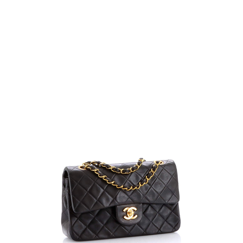 Vintage Classic Double Flap Bag Quilted Lambskin Small