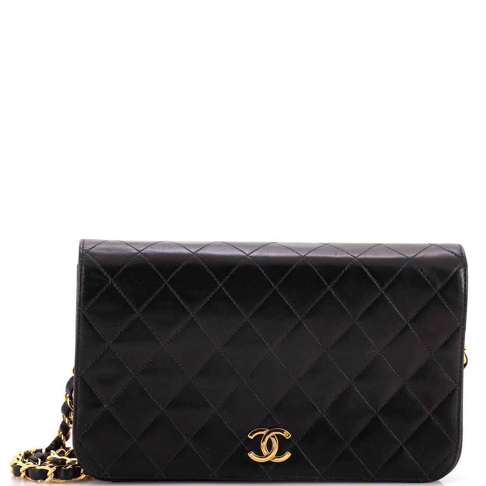 Vintage Full Flap Bag Quilted Lambskin Medium