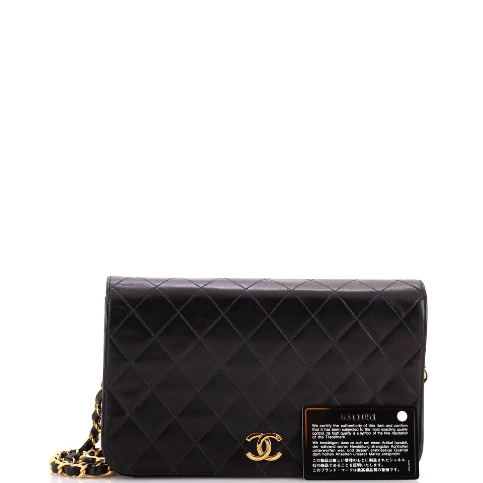 Vintage Full Flap Bag Quilted Lambskin Medium