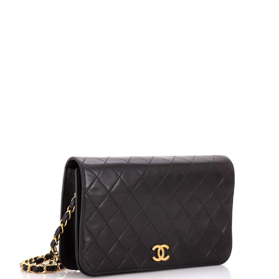 Vintage Full Flap Bag Quilted Lambskin Medium