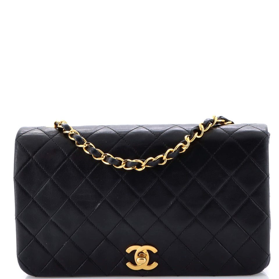 Vintage Full Flap Bag Quilted Lambskin Medium
