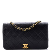 Vintage Full Flap Bag Quilted Lambskin Medium