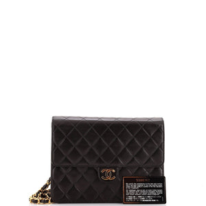 Vintage Clutch with Chain Quilted Leather Small
