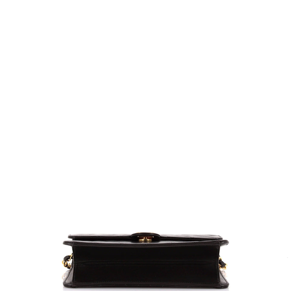 Vintage Clutch with Chain Quilted Leather Small
