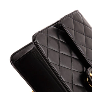 Vintage Clutch with Chain Quilted Leather Small