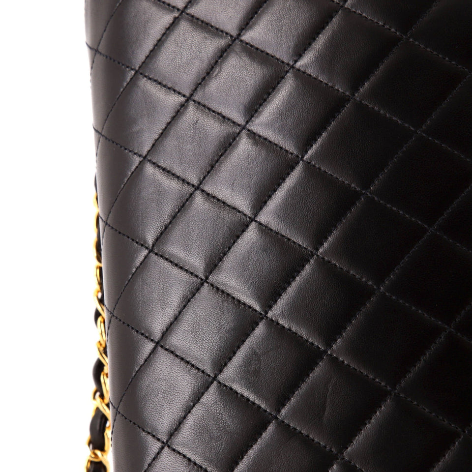Vintage Clutch with Chain Quilted Leather Small