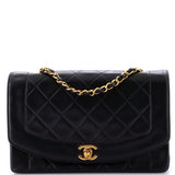 Vintage Diana Flap Bag Quilted Lambskin Medium