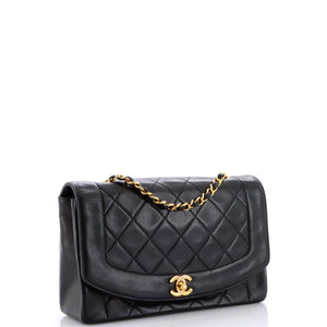 Vintage Diana Flap Bag Quilted Lambskin Medium