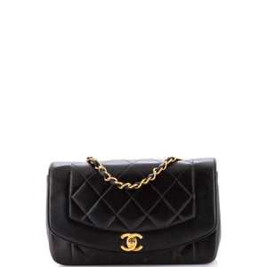 Vintage Diana Flap Bag Quilted Lambskin Small