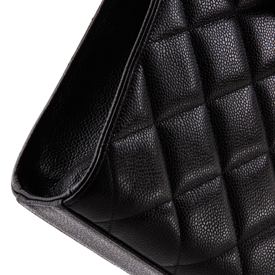 Vintage CC Briefcase Quilted Caviar Large